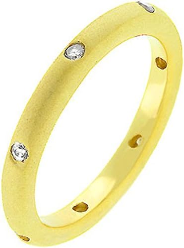 James Alexander Gold-tone Clear Cubic Zirconia Eternity Ring