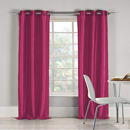 Duck River Textiles Bali Faux Silk Grommet Top Window Curtain 2 Panel Drape