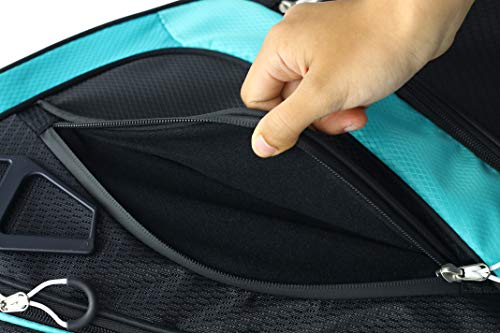 Majek Premium Ladies Black Teal Golf Bag 9.5 Inch 14-Way Friendly Separator Top With Putter Sleeve #TOP7