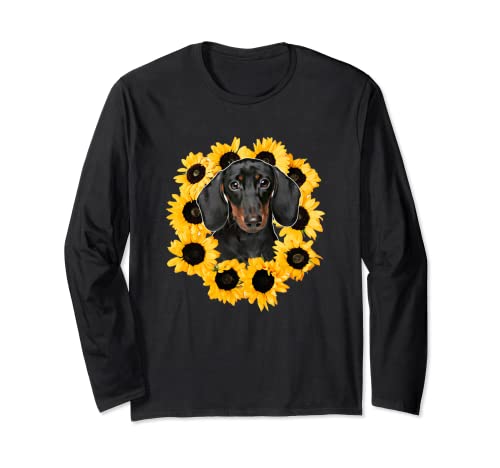 Doxie Wiener Cane Amante Pet Papà Mamma Girasole Bassotto Maglia a Manica