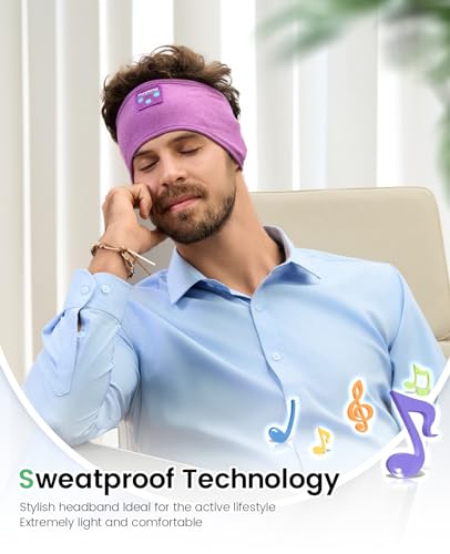 Image of Sleep Headphones Headband, Bluetooth 5.4 Sleep Headband Headphones for Side Sleepers with Ultra-Thin HD Stereo Speakers, Fast-Charging Battery, Wireless Earphones Sport Headband for Men Women
