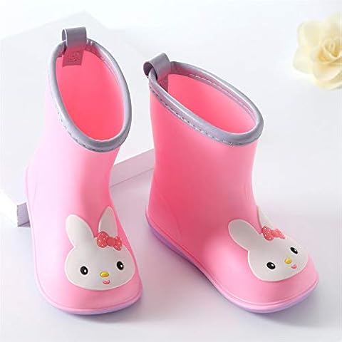 Luqifei Rain Boots Children Baby Boy Girls Little Cute Easy-On Waterproof Rain Boots Non-Slip Waterproof Cover
