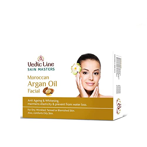 Image of Vedicline Skin Masters Moroccan Argan Oil Facial Kit, Wrinkles, Fine Lines & Dark Spots With Argan Oil, Sesame & Almond oil for Radiant Glow, Pack of 6, 312 ml
