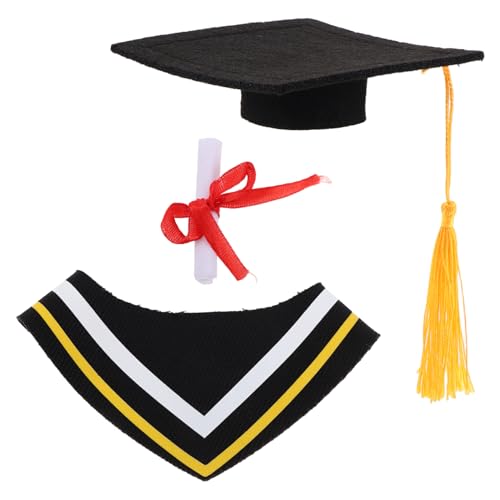 GLEAVI Graduation Bear Outfit Stuffed Animal Dress Mini Plush Bear Grad Hat Soft Fabric