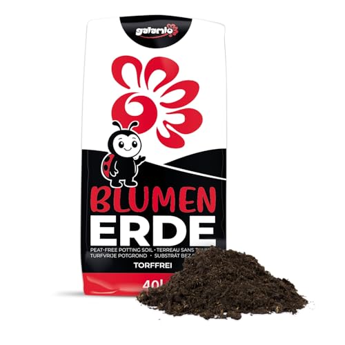 GALAMIO - Blumenerde torffrei 40 L torffreie Pflanzerde Universalerde & Pflanzsubstrat mit NPK-Dünger für Grün- und Blühpflanzen Zimmer- Balkon- Kübel- und Gartenpflanzen
