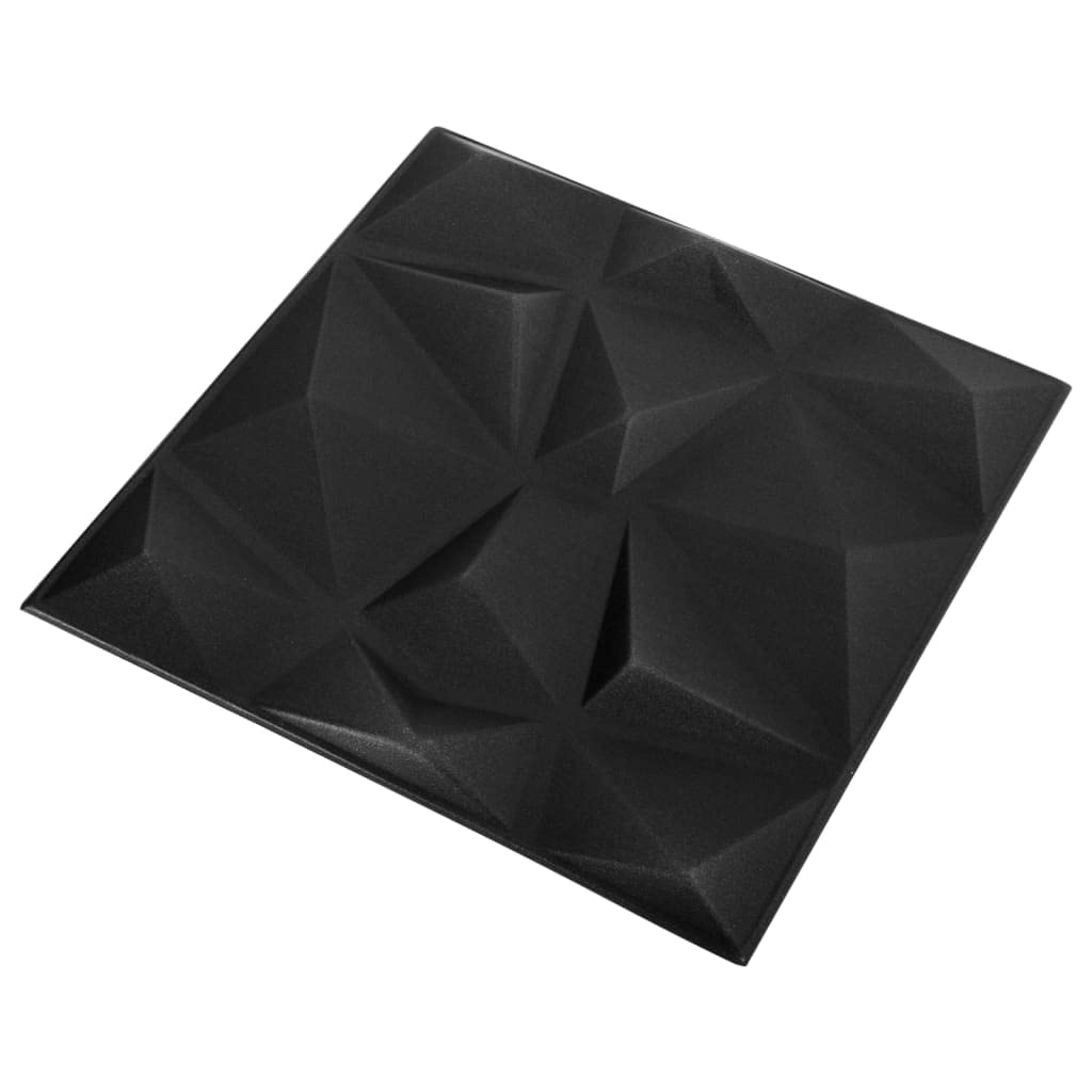 Home outdoor inne panele ścienne 3D, 12 szt. 50 x 50 cm, czarny diament 3 m
