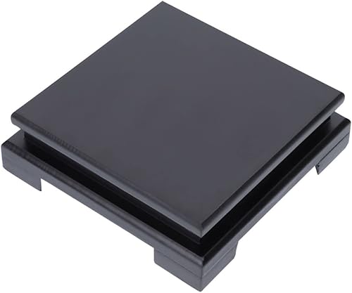 YARNOW Base cuadrada circular de madera asiática decoración jarrón de piedra estante de exhibición Decoración del hogar Base de madera Soporte de