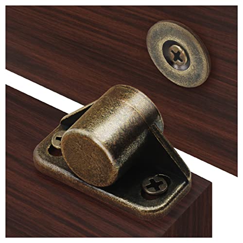 Aimant Porte Placard, Aimant De Porte Sunivaca 4 Pièce Bronze Aimant Pour Porte de Placard Alliage de Zinc Aimant Fermeture Meuble Puissant Robuste pour Tiroirs Porte de Douche Aimanté Armoire Cover