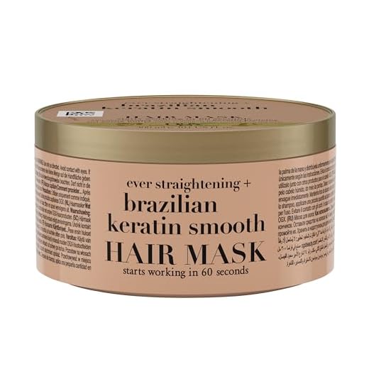 OGX Brazilian Keratin Smooth Hair Mask feuchtigkeitsspendende Haarmaske mit Keratin Protein für krauses, lockiges, welliges Haar, 300ml