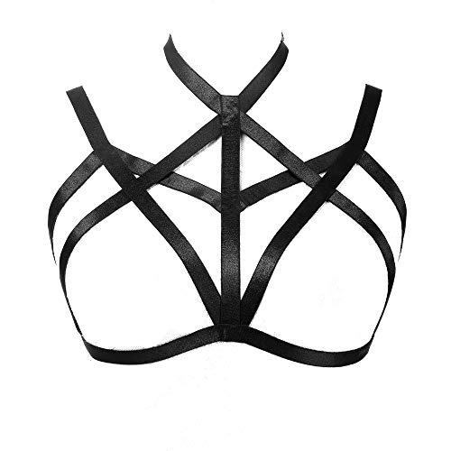 JELINDA Harness Bra, Women Dress in Accessories Stylish Collocation (Black 2)