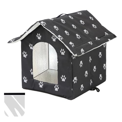 Katzenhaus Outdoor, Katzenhöhle für Draußen, Katzenhaus Für Draußen Winterfest Wasserdicht, Kombiniert isolierte Aluminiumfolie Mit abnehmbarem...