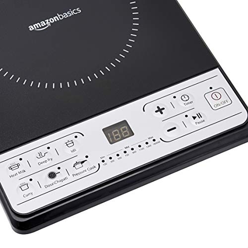 AmazonBasics Induction Cooktop 1600 Watt (Black) Shop Ready