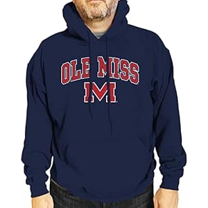 Ole Miss Rebels Arch & Logo Gameday Hooded Sweatshirt – Navy (Small)