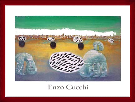 Amazon.co.jp: ポスター エンツォ クッキ Untitled 額装品 ウッド