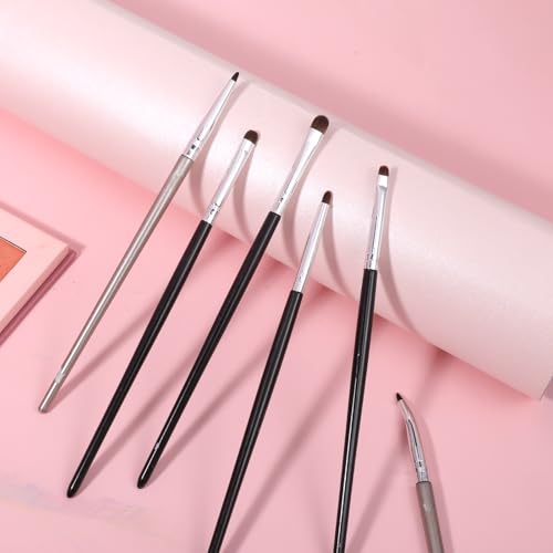 4 pinceles de maquillaje de ojos, minibrocha difuminadora para delineador de ojos, pequeños pinceles para sombra de ojos, polvos, gel, corrector en crema, iluminador, delineador de ojos, pincel de - imagen 6
