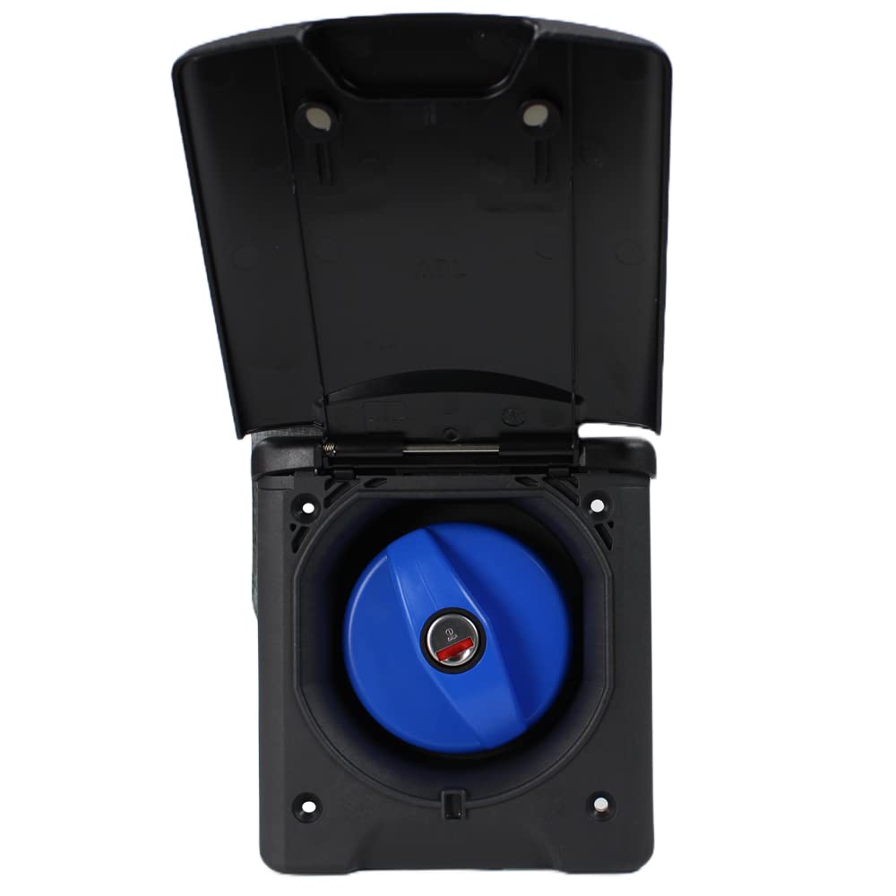 Bec de remplissage + bouchon de réservoir d'eau douce pour caravane, camping-car et bateau avec couvercle magnétique 40 mm noir