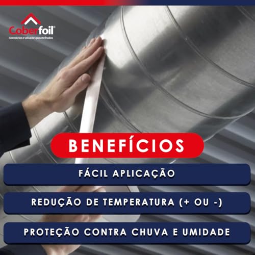 Kit 3 Fitas Adesiva Metalizada para Emenda de Manta Térmica 48mmx50m Aluminizada Refletiva Auto Cola