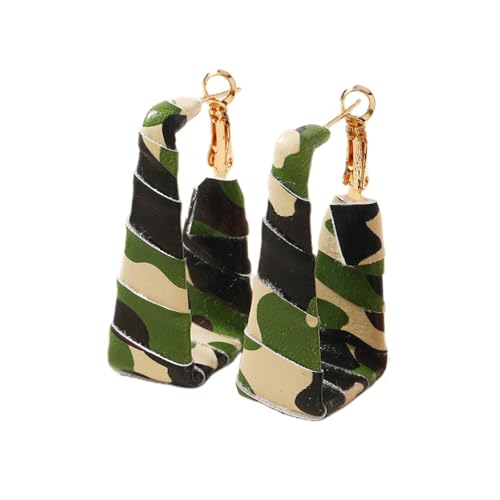 Chunky Leopard Leather Earrings Bohemia Camouflage Leather Dangle Earrings Chunky Rectangle Black White Zebra Print Earring Handmade Vintage Faux Leathers Statement Earring Boho Style Jewelry