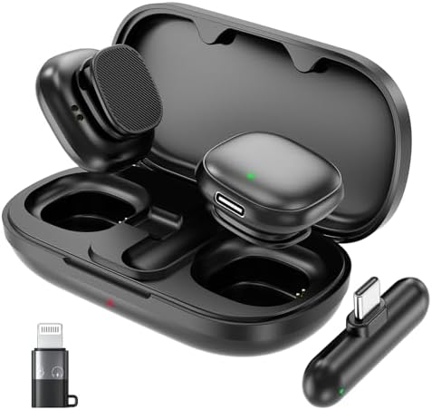 Professional Wireless Microphone for iPhone, Wireless Lavalier Mi...