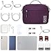MIRLEWAIY Electronic Organizer Accessory Tech Pouch Water-resistent Travel Cable Storage Bag for Charger, Cables, Power Bank, Hard Drive, Cords, USB, SD Card, Purple