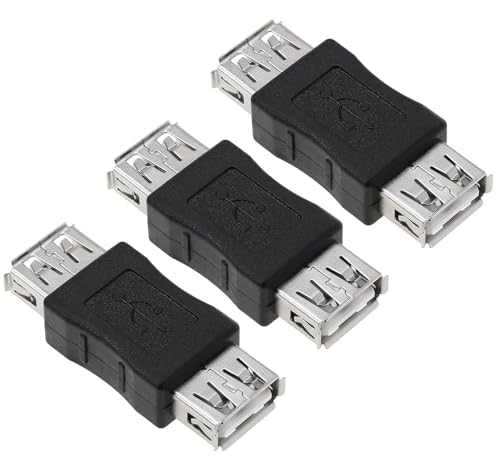 Greluma 3 Piezas Reemplazo del Adaptador de Enchufe USB Hembra, acoplador USB 2.0 A a USB 2.0 A Hembra para impresoras, teclados, escáneres, cámaras Web, PVC