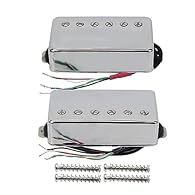 Set of Neck and Bridge Pickup Fit For LP Style Guitar Parts Replacement . Color: Chrome Color. Alnico 5 magnets features strong output. Delivers a thick, powerful sound. Copper-nickel alloy baseplate with chrome metal cover. Wax potted for squeal fre...