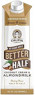 Califia Farms - Unsweetened Better Half Coffee Creamer, 32 Oz (Pack of 6)