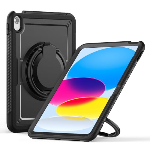 Étui pour iPad 11 A16 2025 idéal pour le télétravail avec béquille rotative noire V-MOTA