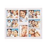 MONT PLEASANT 5x7 Picture Frame Collage for Wall Decor-Large Size 8 Openings White Picture Frame Wall Decor Multiple Photo Collage Frames for Wall Mounting - Home and Family Display