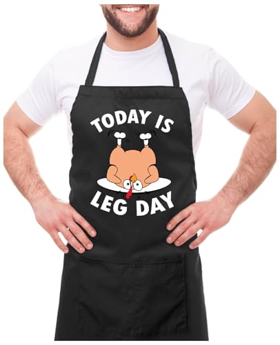 Tstars Today Is Leg Day Turkey Apron - Funny Thanksgiving ...