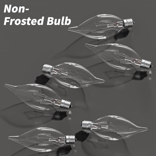 image for CYLYT 12-Pack E12 Candle Light Bulbs 40W Warm White 2500K, 380 Lumen D