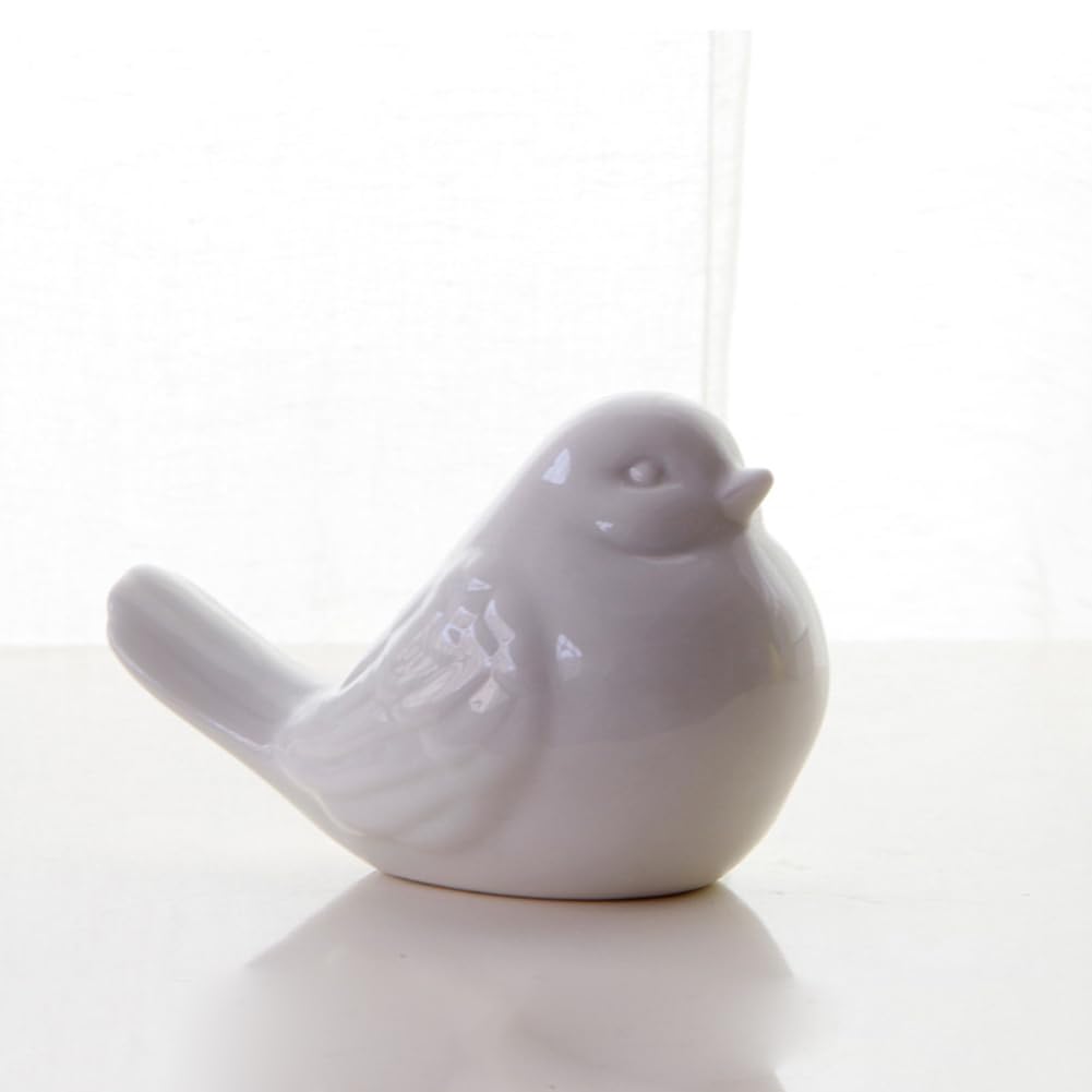 CHUOZI Bird Magpie Ornaments Minimalist Ceramic Figurines Mini Figurine Ceramics Adornment Decor Wedding Desktop Decoration (White)