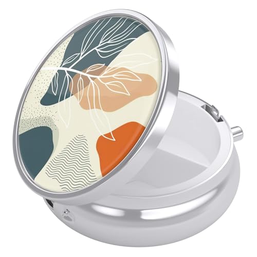 Image of Nipichsha Pill Box, Small Pill Case for Purse & Pocket, Cute Travel Medicine Organizer, Portable Medicine Container Holder to Hold Vitamins, Medication, Fish Oil & Supplement, Desert Leaf | Cute Travel Medicine Organizer, Portable Medicine Container Holder to Hold Vitamins, Medication, Fish Oil & Supplement