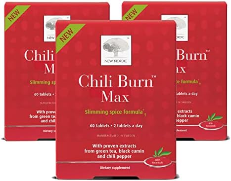 NEW NORDIC Chili Burn Max | Natural Slimming & Weight Loss Formula Supplement | 60 Count (Pack of 3) NEW NORDIC Chili Burn Max | Natural Slimming & Weight Loss Formula Supplement | 60 Count (Pack of 3)
