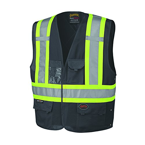 Pioneer High Visibility, Reflective Safety Vest, Black (2/3XL), V1021570U