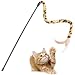 Cat Wand, PETBABA Funny Colth Catcher Teaser with Interactive Feather Toy on Plastic Stick to Drive Your Cat Kitten Crazy - Leopard