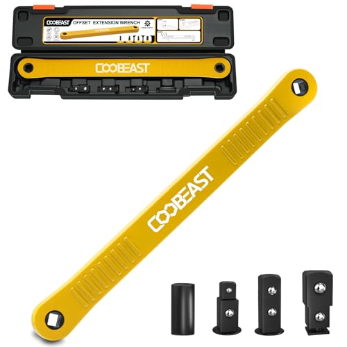 coobeast Offset Extension Wrench Impact Ready Socket Wrench Extender Tool with Versatile 1/4