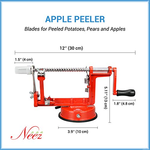 Neez Appelschiller - 3 in 1 Multifunctioneel Apple, Groente, Aardappel en Fruitschiller - Roestvrij Staal Schaaf, Corer en Dunschiller Machine met Handslinger - Image 8