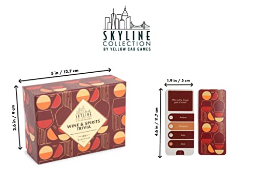 Yellow Cab Games - Wine & Spirits Trivia, 140 Question Cards - Game Night Entertainment For Families & Friends, 2+ Players - Test Your Knowledge With Our Unique Skyline Collection Trivia Sets #TOP4