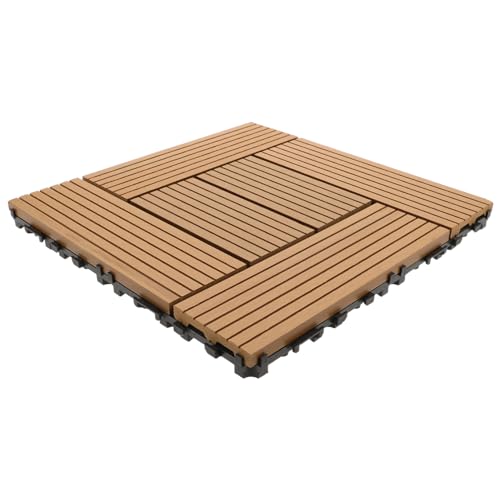 EXAOMBLE Dalles Emboîtables De Terrasse Extérieure Revêtement De Sol Plastique Texturé Antidérapant Pour Balcon Et Jardin