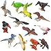SmilerSmile Animal Assorted Mini Plastic Figures Toy Set, Educational Party Cake Topper, Goody Bag Filler (12pcs Bird)