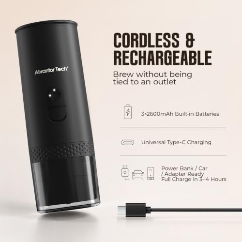 Image of Portable Electric Espresso Machine, Mini Self-Heating Travel Coffee Maker for Ground Coffee & NS Capsules, Ideal for Camping, RV, Hiking & Office