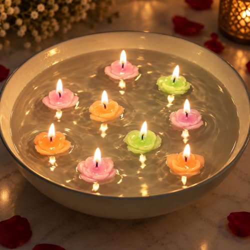 Image of Oye Happy - Floating Candle Set (12 pcs, Mixed Designs) | Decorative Home & Festive Decor Accent