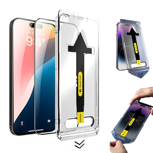 Waterfall Screen Protector,Tendency Screen Protector for iPhone,Silk Screen Dust-Free Room Tempered Film,Full Screen Privacy Screen Protector for iPhone 14/15/16 Pro Max (High,14)