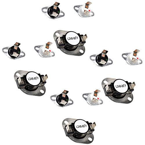 HQRP 4-Pack Dryer Thermostat & Thermal Fuse Kit compatible with