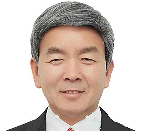 GOOACTION Mens Short Straight Black mixed Silver White Right Side Part Wig for Male Middle Aged Men Mature Synthetic Hair Replacement Full Wigs