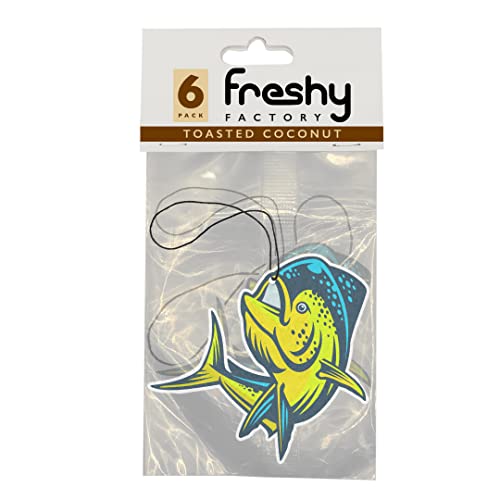 Mahi Dolphin Fishing Offshore Air Freshener Coconut Scent Freshy Factory (6 Pack) #TOP8