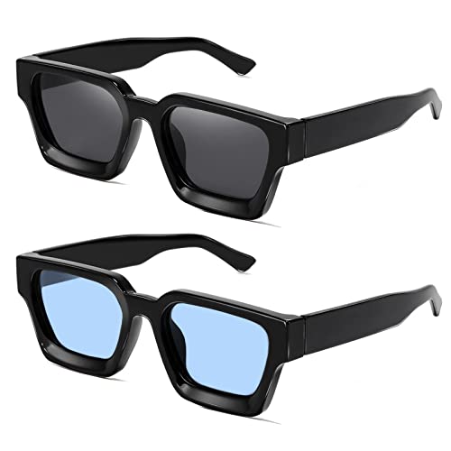 Retro Square Polarized Sunglasses for Men Women Vintage Rectangle