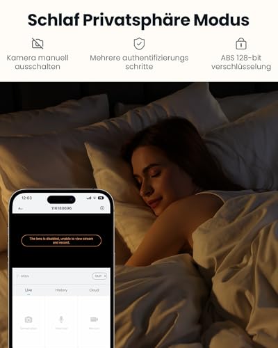 ieGeek 5MP Überwachungskamera Innen,Katzen Hunde Kamera,2.4G/5GHz WLAN Kamera,Babyphone mit Kamera,15M Nachtsicht,Bewegungserkennung,Auto Tracking,One Touch Patrol,2-Wege-Audio,Alexa