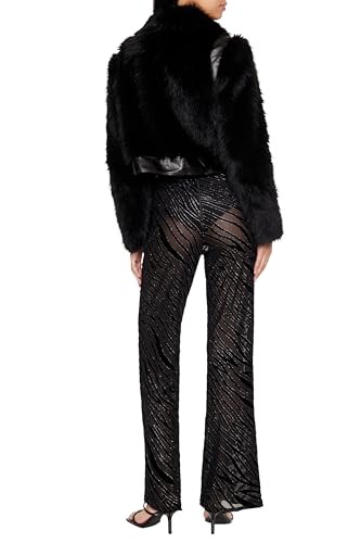 Forever 21 womens Sheer Sequin Zebra Flare Pants4